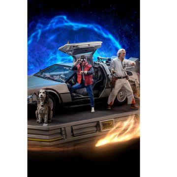 Колекційна статуетка Iron Studios: Statue DeLorean Full Set Deluxe - Back to the Future - Art Scale 1/10