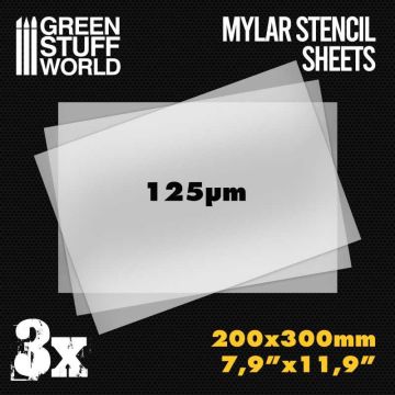 Аркуші для створення трафаретів Green Stuff World: A4 Mylar Stencil Sheets x3