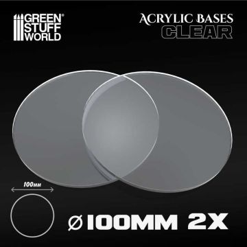 Набір прозорих підставок для мініатюр Green Stuff World: Acrylic Bases - Round 100 mm Clear 