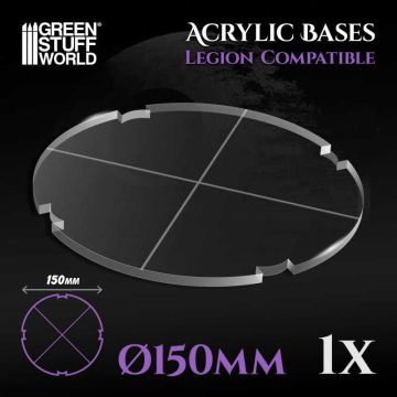 Прозора підставка для мініатюр Green Stuff World: Acrylic Bases - Round 150 mm (Legion)