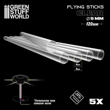 Набір прозорих опор для мініатюр Green Stuff World: Acrylic Clear Tubes 5 mm