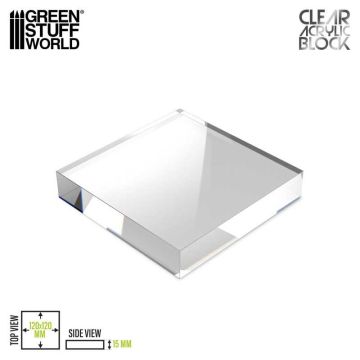 Прозора підставка для мініатюр Green Stuff World: Acrylic Display Block 120x120x15mm