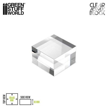 Прозора підставка для мініатюр Green Stuff World: Acrylic Display Block 60x60x30mm
