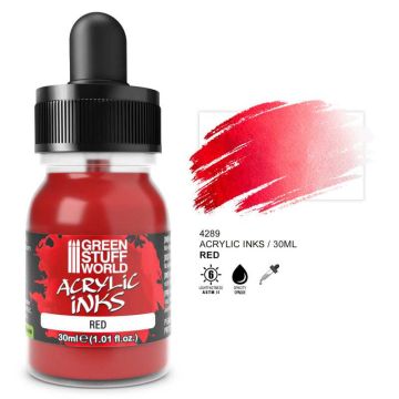 Акрилове чорнило Green Stuff World Acrylic Inks: Opaque Ink: Red (30ml)