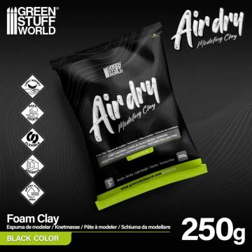Пінна глина Green Stuff World: Air Dry Foam Clay 250gr. - Black