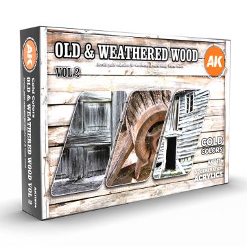Набір акрилових фарб AK Interactive: Old & Weathered Wood Vol 2