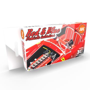 Набір акрилових фарб AK Interactive: Red & Blue Vehicle Interiors