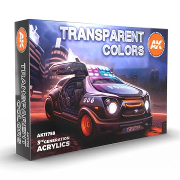 Набір акрилових фарб AK Interactive: Transparent Colors Set