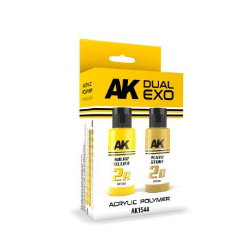 Набір акрилових фарб AK Interactive: Dual Exo Set 2 – 2a Solar Yellow & 2b Pluto Stone