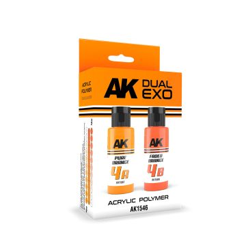 Набір акрилових фарб AK Interactive: Dual Exo Set 4 – 4a Pure Orange & 4b Faded Orange