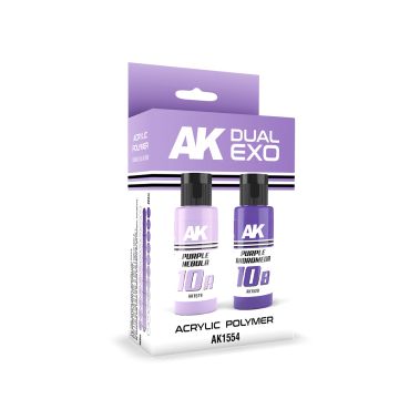 Набір акрилових фарб AK Interactive: Dual Exo Set 10 – 10a Purple Nebula & 10b Purple Andromeda