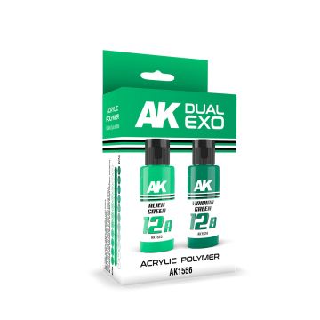 Набір акрилових фарб AK Interactive: Dual Exo Set 12 – 12a Alien Green & 12b Viridian Green