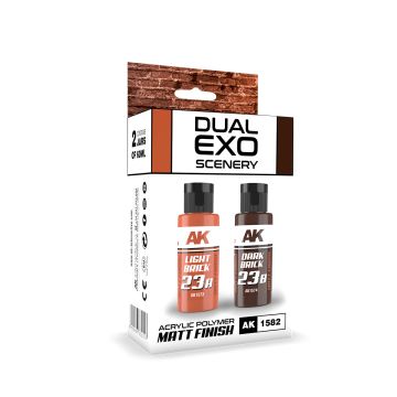 Набір акрилових фарб AK Interactive: Dual Exo Scenery Set 23 – 23a Light Brick & 23b Dark Brick