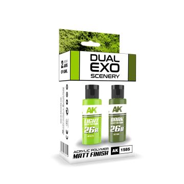 Набір акрилових фарб AK Interactive: Dual Exo Scenery Set 26 – 26a Light Vegetation & 26b Dark Vegetation