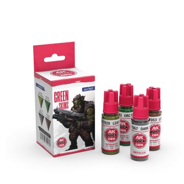 Набір акрилових фарб AK Interactive: Quick Gen Color- Green Skins