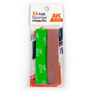 Набір шліфувальних стіків Ak interactive: Sponge P400 Grit (6 Units)