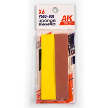 Набір шліфувальних стіків Ak interactive: Sponge P500–600 Grit (6 Units)