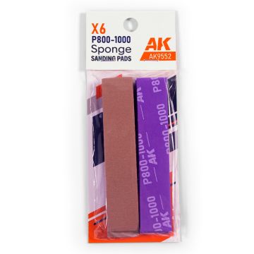 Набір шліфувальних стіків Ak interactive: Sponge P800–1000 Grit (6 Units)