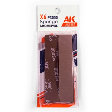 Набір шліфувальних стіків Ak interactive: Sponge P3000 Grit (6 Units)