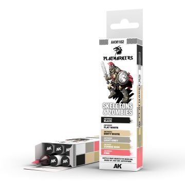 Набір акрилових маркерів AK Interactive Playmarker Skeletons & Zombies Set