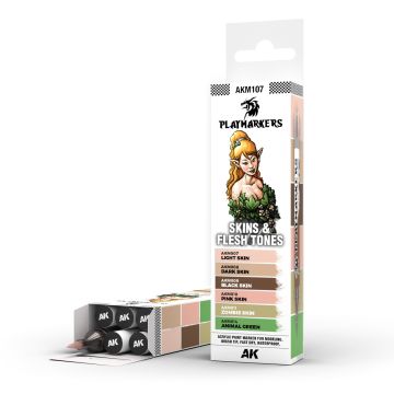 Набір акрилових маркерів AK Interactive Playmarker Skins & Flesh Tones Set