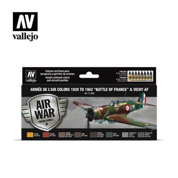 Набір акрилових фарб Vallejo: Model Air: Armée de l’Air colors 1939 to 1942 “Battle of France” & Vichy AF