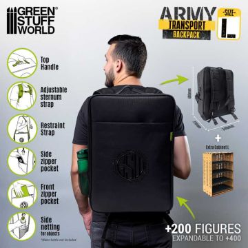 Рюкзак для транспортування мініатюр Green Stuff World: Army Transport Backpack