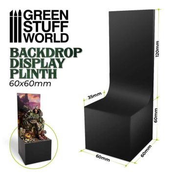 Деревʼяна підставка для мініатюр Green Stuff World: Backdrop Display Plinth 6x6x6cm Black