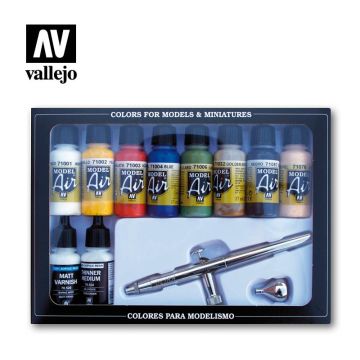 Набір акрилових фарб Vallejo: Model Air: Basic Colors & Airbrush