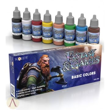 Набір акрилових фарб Scale 75: Fantasy & Games: Basic Colors (8x17 ml)
