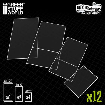 Набір WTC підставок для террейну Green Stuff World: Basic Glasspack Footprints Wh40k Compatible