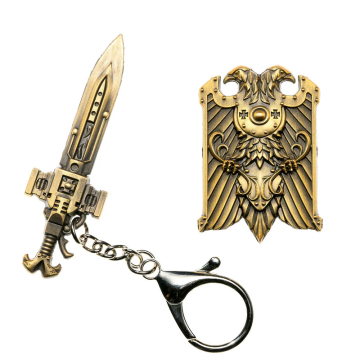 Брелок Starforged: Warhammer 40000 Adeptus Custodes Sword Keychain & Shield Brooch