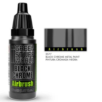 Акрилова фарба Green Stuff World Chrome Paints: Black Metal Chrome Airbrush (17ml)