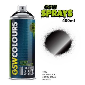 Ґрунт-спрей Green Stuff World:Black Gloss Spray Paint 400ml