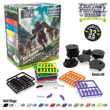 Збірні підставки Green Stuff World: Blood Bowl Bases 32mm with Skill Rings