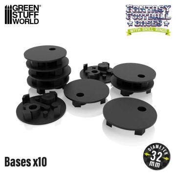 Збірні підставки Green Stuff World: Blood Bowl Bases 32mm (X10)