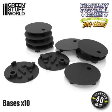 Збірні підставки Green Stuff World: Blood Bowl Bases 40mm (x10)