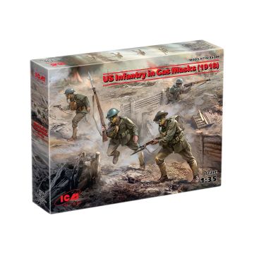 Збірні моделі фігурок ICM: Піхота США в протигазах (1918)