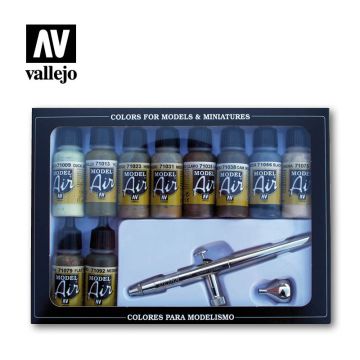 Набір акрилових фарб Vallejo: Model Air: Camouflage Colors & Airbrush
