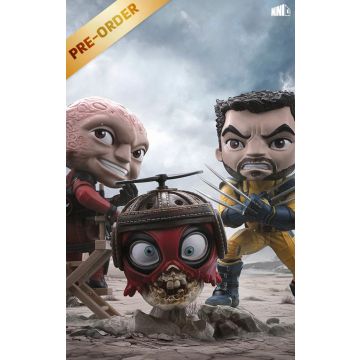 Колекційна фігурка MiniCo: Statue Deadpool, Wolverine and Headpool (Unmasked) - Deadpool and Wolverine