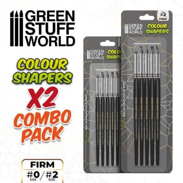 Набір інструментів Green Stuff World: Clay Shapers - Color Shapers Combo 0 and 2 - Black Firm
