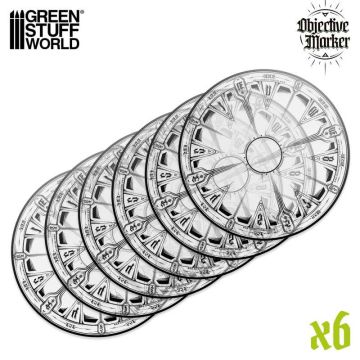Набір WTC маркерів Green Stuff World: Clear Objective Marker Wh40k Compatible