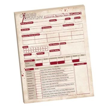 Листи персонажів до настільної рольової гри Cohors Cthulhu: Character Sheets