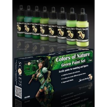 Набір акрилових фарб Scale 75: Scalecolor: Colors of Nature Green Paint Set (8x17 ml)