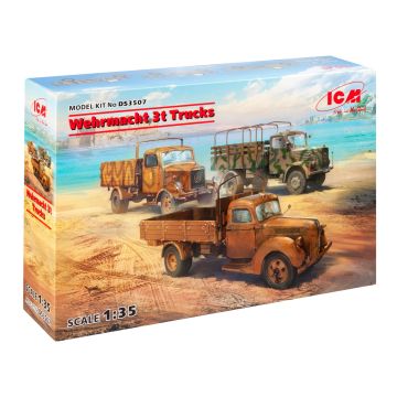 Набір збірних моделей для діорам ICM: Вантажівки Вермахту
