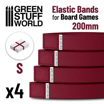 Резинки для фіксації елементів настільних ігор Green Stuff World: Elastic Bands for Board Games 200mm - Pack x4