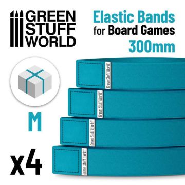 Резинки для фіксації елементів настільних ігор Green Stuff World: Elastic Bands for Board Games 300mm - Pack x4