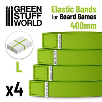 Резинки для фіксації елементів настільних ігор Green Stuff World: Elastic Bands for Board Games 400mm - Pack x4