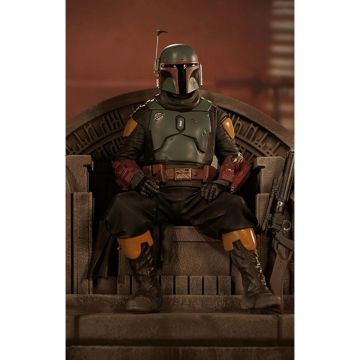 Колекційна статуетка Iron Studios: Statue Boba Fett on Throne Deluxe - The Mandalorian - Art Scale 1/10