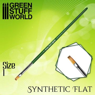 Пензлик Green Stuff World: Green Series Flat Synthetic Brush Size 1